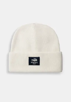 Lacoste caciula culoarea bej, din tricot gros, RB3046 imagine