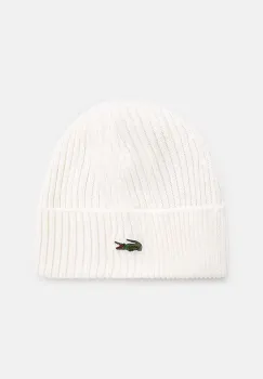 Lacoste caciula de lana culoarea alb, de lana imagine