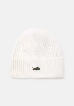 Lacoste caciula de lana culoarea alb, de lana imagine
