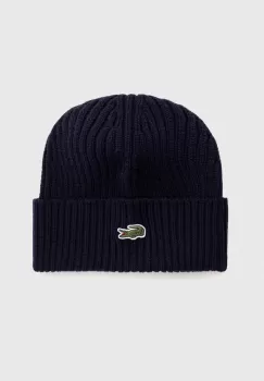 Lacoste caciula de lana culoarea albastru marin, de lana imagine
