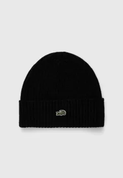 Lacoste caciula de lana culoarea negru, de lana imagine