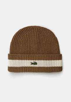 Lacoste caciula de lana culoarea negru, de lana, din tesatura neteda imagine