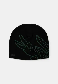Lacoste caciula de lana culoarea negru, de lana, din tesatura unia, RB3021 imagine
