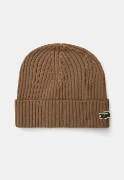 Lacoste caciula de lana culoarea verde, de lana, din tesatura uni, RB0001 imagine