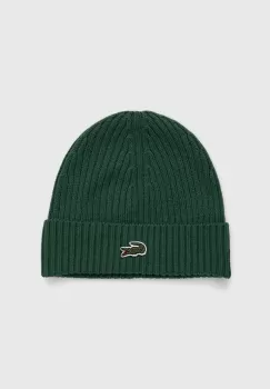 Lacoste caciula de lana culoarea verde, de lana imagine