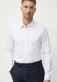 Lacoste camasa barbati, culoarea alb, cu guler clasic, slim, CH5253 imagine