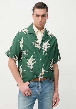 Lacoste camasa barbati, culoarea verde, cu guler clasic, relaxed, CH0113 imagine