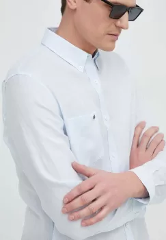 Lacoste camasa de in cu guler button-down, regular imagine