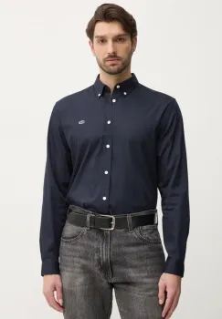 Lacoste camasa din bumbac barbati, culoarea alb, cu guler button-down, regular, CH2933 imagine