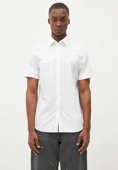 Lacoste camasa din bumbac barbati, culoarea alb, cu guler clasic, regular, CH8528 imagine