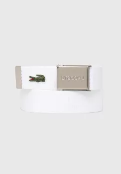 Lacoste curea barbati, culoarea alb imagine