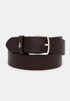 Lacoste curea si husa din piele culoarea maro imagine