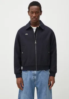 Lacoste geaca de lana culoarea albastru marin, de tranzitie, oversize, BH2888 imagine