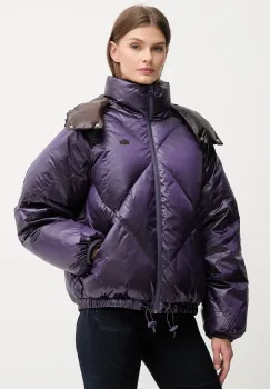 Lacoste geaca de puf culoarea violet, de iarna, oversize, BF5326 imagine