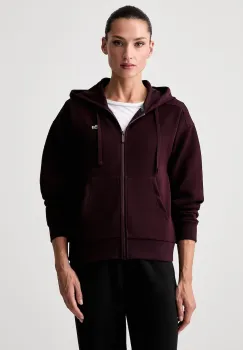 Lacoste hanorac cu fermoar si gluga pentru femei cu bumbac imagine