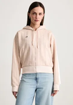 Lacoste  hanorac cu fermoar si gluga pentru femei cu bumbac imagine