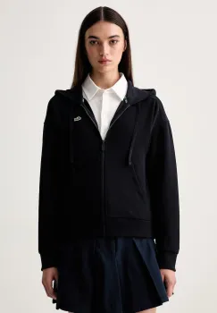 Lacoste hanorac cu fermoar si gluga pentru femei cu bumbac imagine