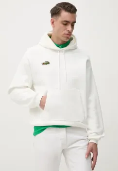 Lacoste hanorac de bumbac barbati, cu gluga, neted, SH2754 imagine