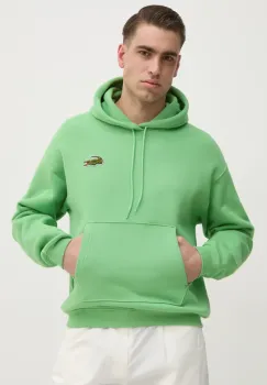 Lacoste hanorac de bumbac barbati, cu gluga, neted, SH2754 imagine