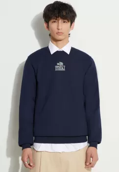 Lacoste hanorac de bumbac barbati, culoarea albastru marin, cu imprimeu imagine