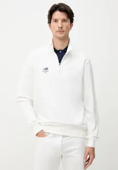 Lacoste hanorac de bumbac culoarea bej, cu imprimeu, SH2735 imagine