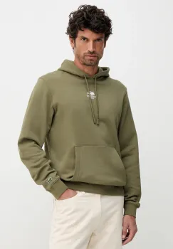 Lacoste hanorac de bumbac culoarea bleumarin, cu gluga, cu imprimeu, SH2740 imagine