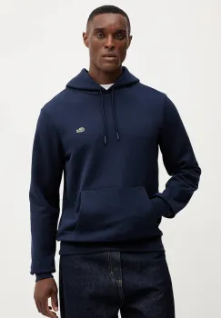 Lacoste hanorac de bumbac culoarea bleumarin, cu gluga, uni, SH9839 imagine
