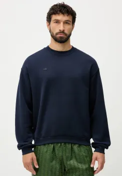 Lacoste hanorac de bumbac culoarea bleumarin, uni, SH7745 imagine