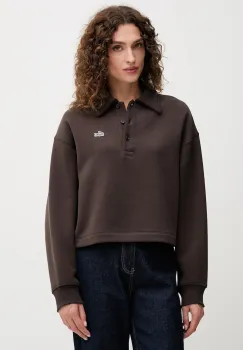Lacoste hanorac de bumbac culoarea maro, uni, SF5275 imagine
