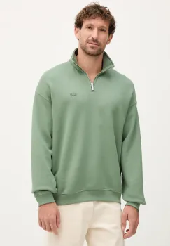 Lacoste hanorac de bumbac culoarea verde, neted, SH7759 imagine