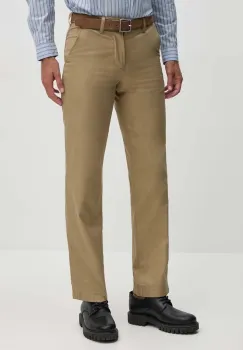 Lacoste pantaloni de bumbac culoarea bej, drept, HH7202 imagine