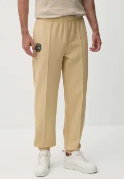 Lacoste pantaloni de trening culoarea bej, neted imagine