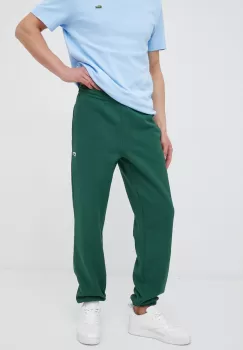 Lacoste pantaloni de trening culoarea verde, melanj imagine