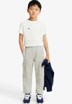 Lacoste pantaloni de trening pentru copii culoarea gri, neted, XJ7345 imagine