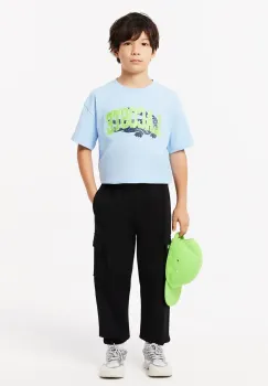 Lacoste pantaloni de trening pentru copii culoarea negru, neted, XJ7345 imagine