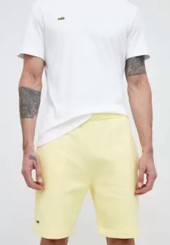 Lacoste pantaloni scurti barbati, culoarea galben imagine
