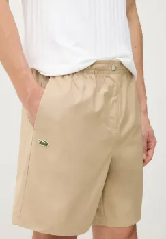 Lacoste pantaloni scurti din bumbac culoarea bej imagine