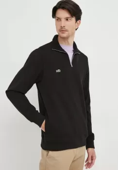 Lacoste pulover de bumbac culoarea negru, cu turtleneck imagine