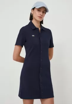 Lacoste rochie culoarea albastru marin, mini, drept imagine