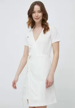 Lacoste rochie culoarea bej, mini, evazati imagine