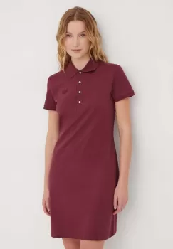 Lacoste rochie culoarea bordo, mini, drept imagine