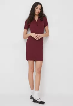 Lacoste rochie culoarea bordo, mini, mulata imagine