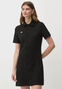 Lacoste rochie culoarea negru, mini, drept imagine