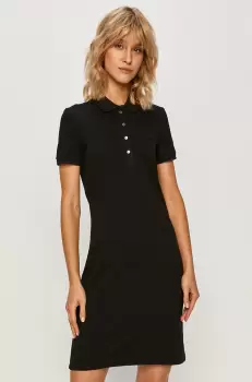 Lacoste Rochie culoarea negru, mini, model drept imagine