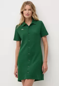 Lacoste rochie culoarea verde, mini, drept imagine