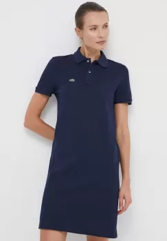 Lacoste rochie din bumbac culoarea albastru marin, mini, drept imagine
