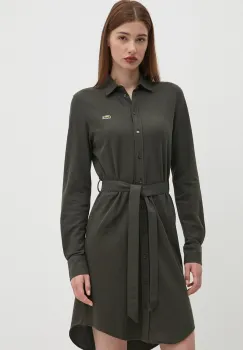 Lacoste rochie din bumbac culoarea verde, mini, drept, EF3263 imagine