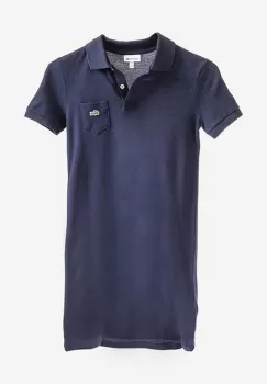 Lacoste rochie din bumbac pentru copii culoarea albastru marin, mini, drept imagine