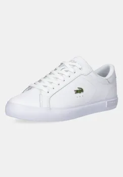 Lacoste sandale de piele POWERCOURT barbati, culoarea alb, 49SMA0081 imagine