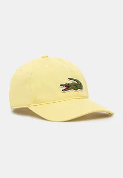Lacoste sapca culoarea galben, cu imprimeu, RK3186 imagine
